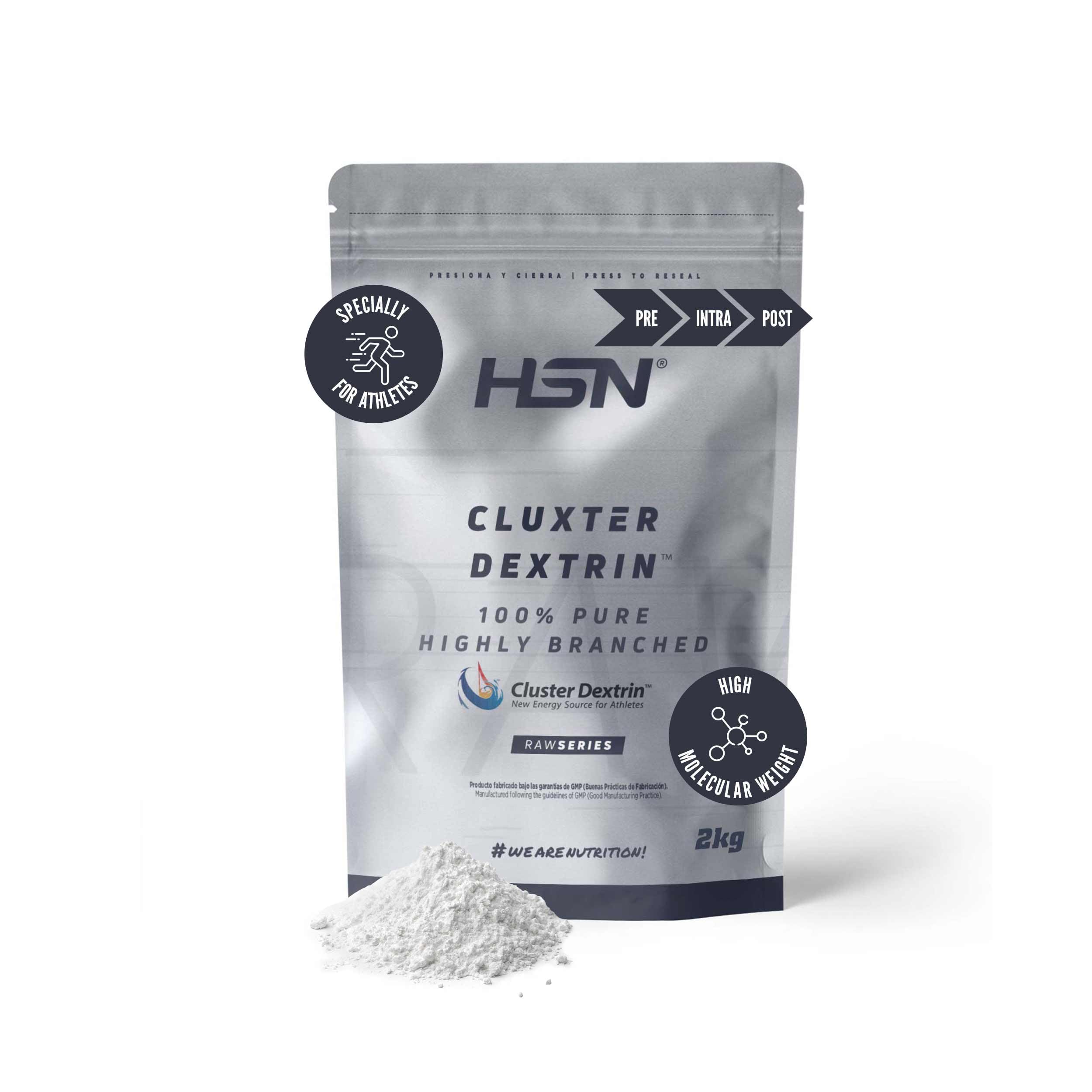HSN Ciclodextrinas (100% Cluster Dextrin®) | Sin Sabor 2Kg | Dextrina Cíclica Altamente Ramificada en Polvo | Carbohidratos Sin Azúcar | No-GMO, Vegetariano, Sin Gluten