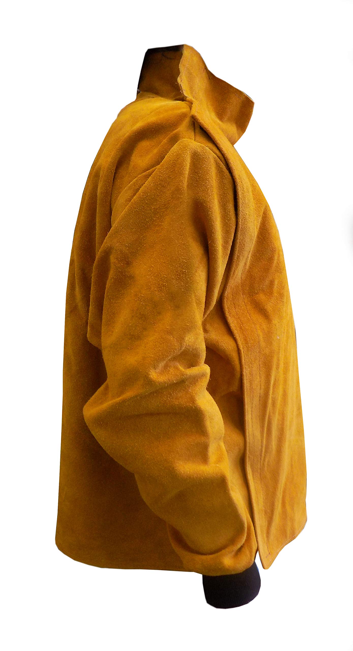 Tusker - Chaqueta de soldadura de piel de doble pecho, resistente, ignífuga