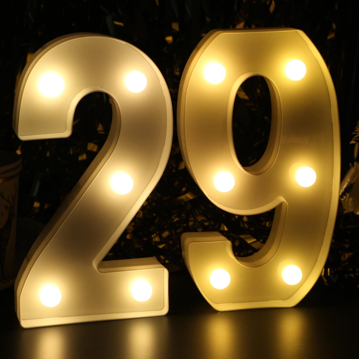 29th Birthday Decorations for Women, 29th Party Decor for Men, Light Up Numbers 29 Centerpieces Table Sign, 29 Birthday Supplies Gifts for Her & Him