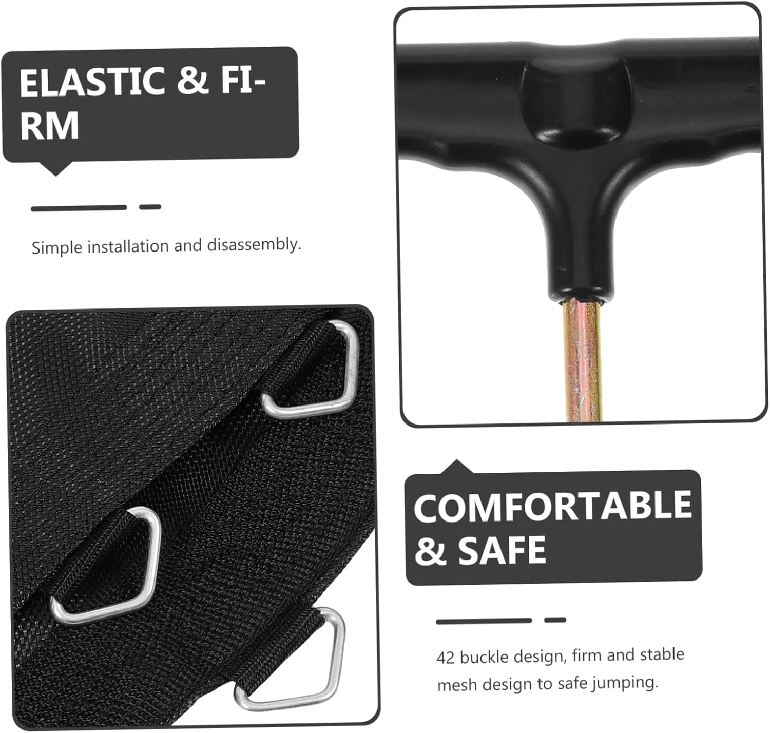 Mikikit Trampoline Mat Replacement Pad Trampoline Accessory Weatherproof Mesh Elastic for Outdoor Use Fade Resistant Jumping Mat