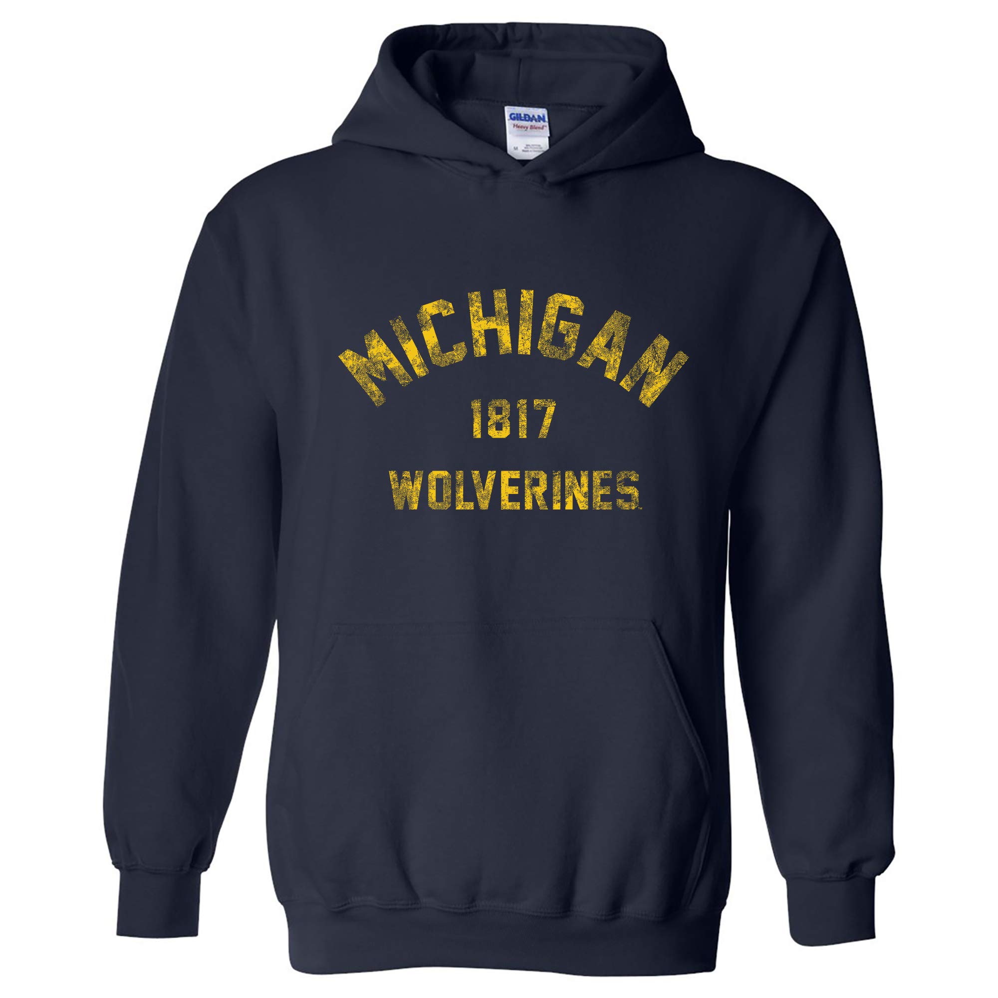 UGP Campus Apparel AH1140 - Michigan Wolverines Vintage Year Arch Hoodie - X-Large - Navy
