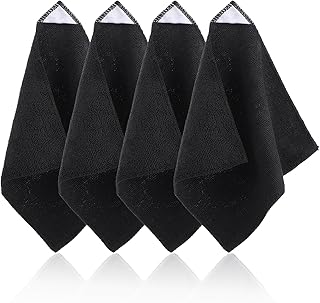 4 Pack Magnetic Cleaning Cloth Microfiber Dry Erase Eraser Board Cleaner Washable Whiteboard Cleaning Cloth Erasers for Blackboards Chalkboards Glassboards Home Office Black 9.5'' x 9.5''