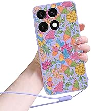 LENGRACE Móvil Flores Funda para Xiaomi 14T Pro Funda con Pulsera,Flor Diseño Caso Aesthetic Niñas Mujeres Estética Soft Silicona TPU Ultra Suave Delgada Antigolpes Carcasa-Morado