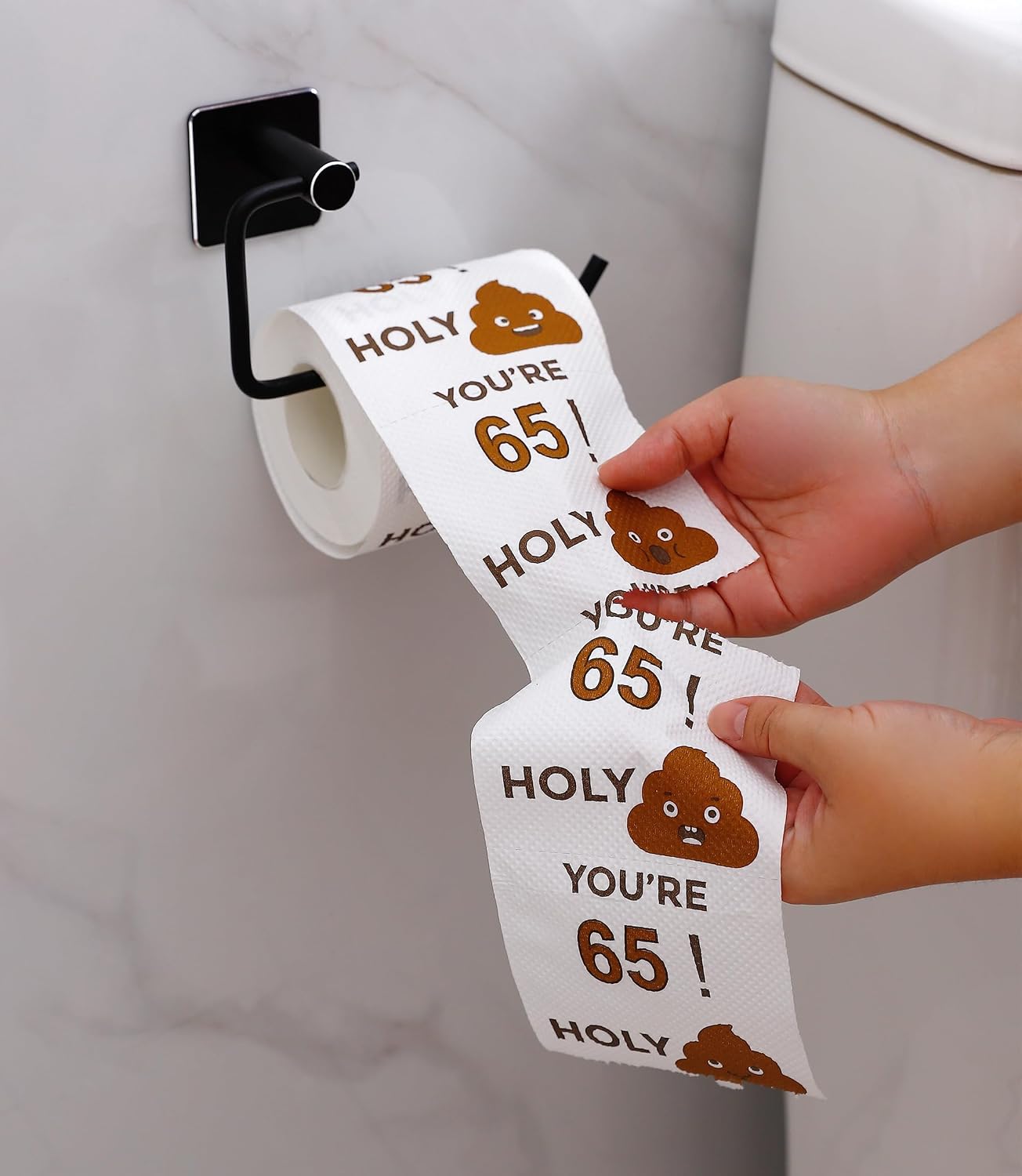 Happy 65th Birthday Toilet Paper Roll 3-Ply Funny Birthday Gifts for Men and Women Novelty for Birthday Party Decorations 65 Party Supplies (65th Years)