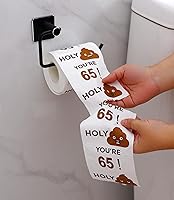 Vista 4 de Rollo de papel higiénico de feliz cumpleaños 65 de 3 capas, divertidos regalos de cumpleaños para hombres y mujeres, novedad para decoraciones