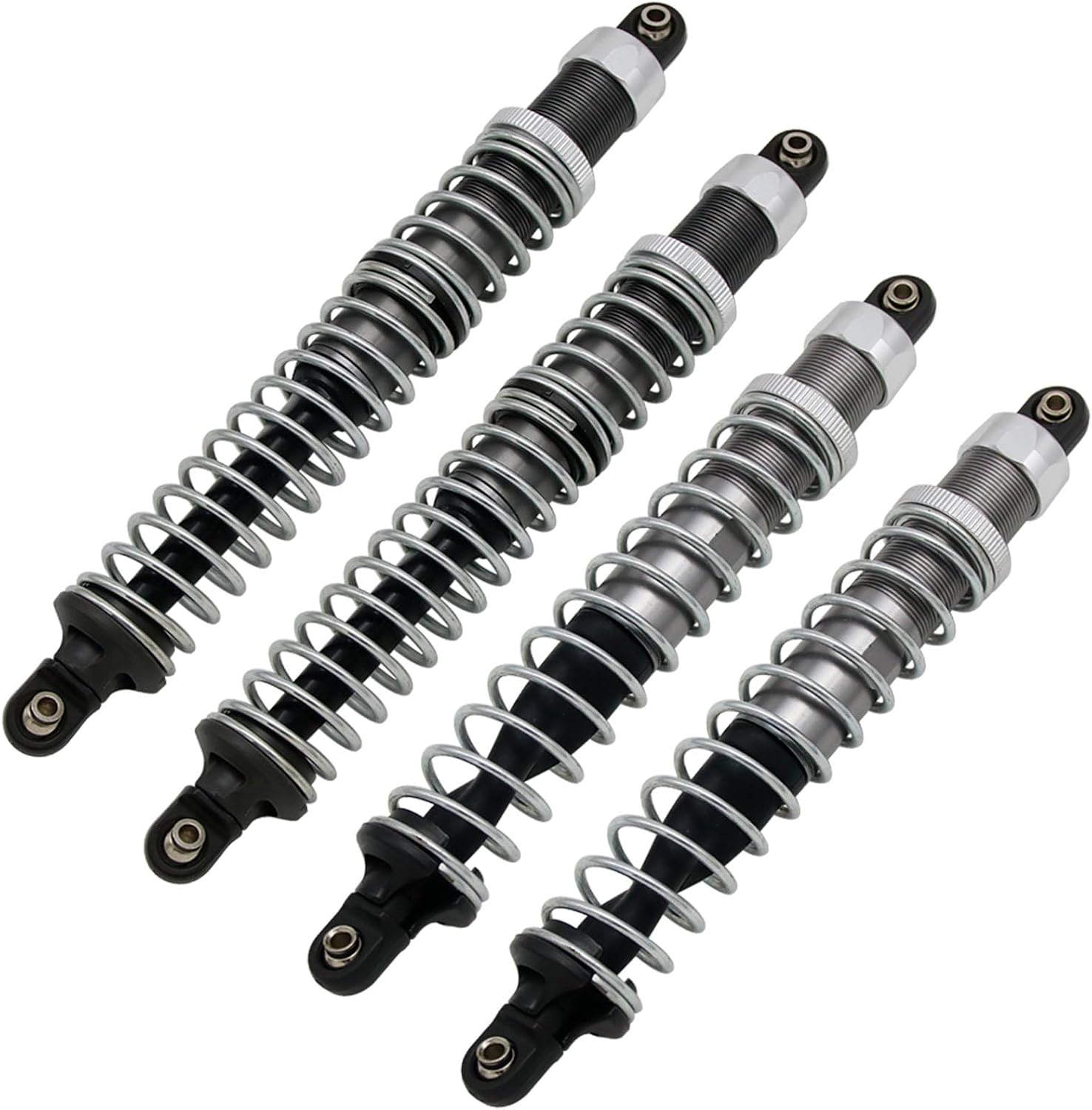FLMLF Front And Rear Shock 6mm Kit For 1/5 HPI BAJA ROVAN KM 5B Rc Car Parts (Silver)