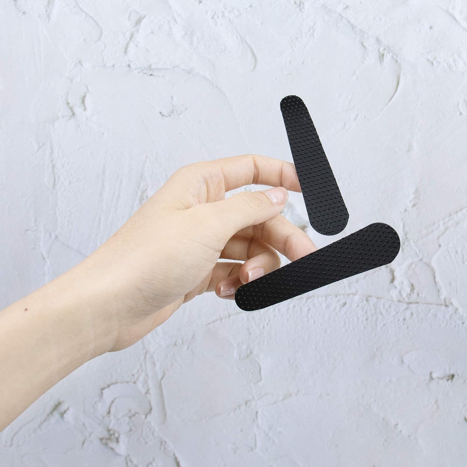 AUEAR, 100 Pack Back Non-Slip Rubber Hanger Grips Strips Adhesive Clothes (3.23" x 0.75")