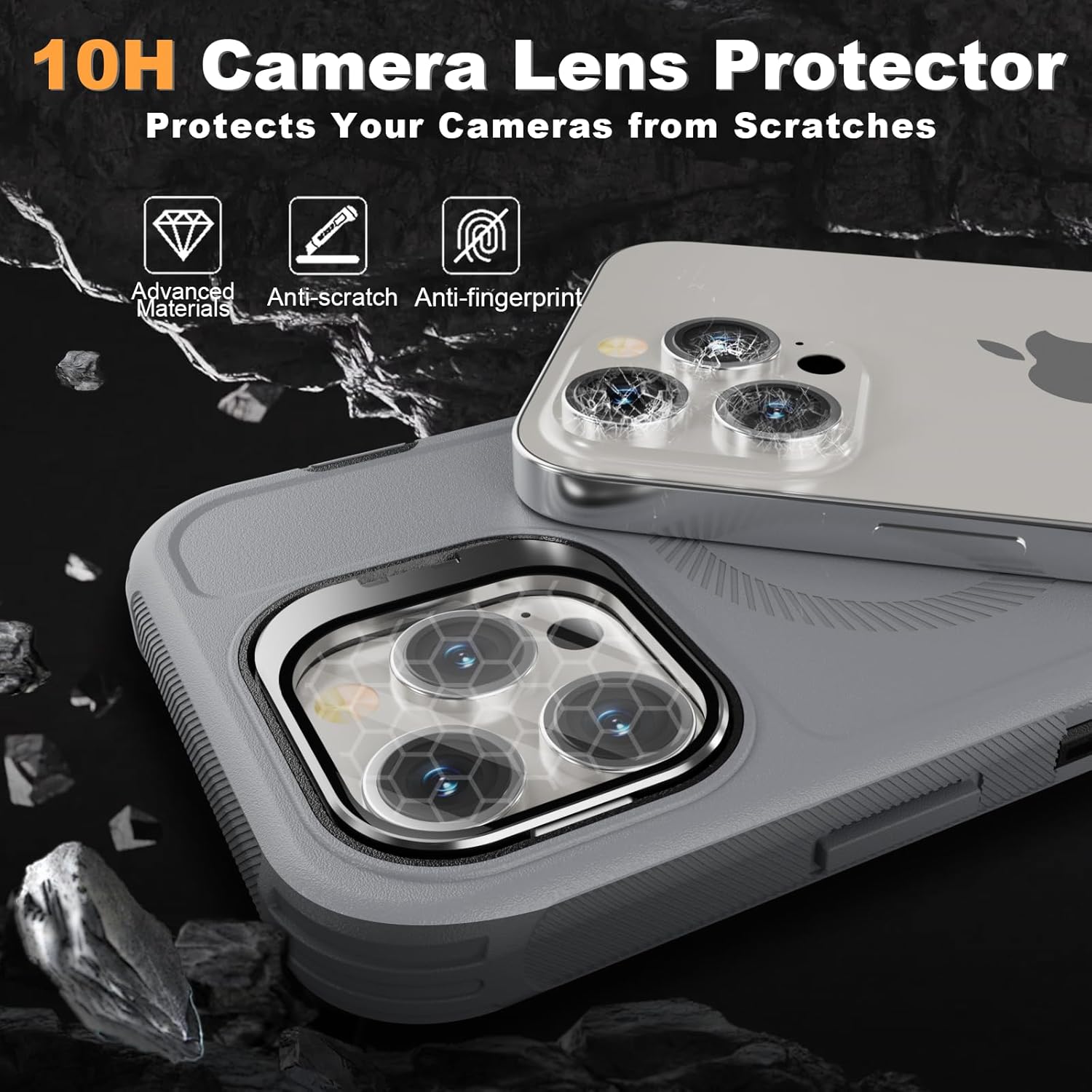 Follaroma for iPhone 14 Pro Max Case with Stand & Built-in Camera Cover, MagSafe Compatible, Heavy-Duty Shockproof Protection, Magnetic & Rugged Phone Cover for iPhone 14 Pro Max 6.7'', Grey