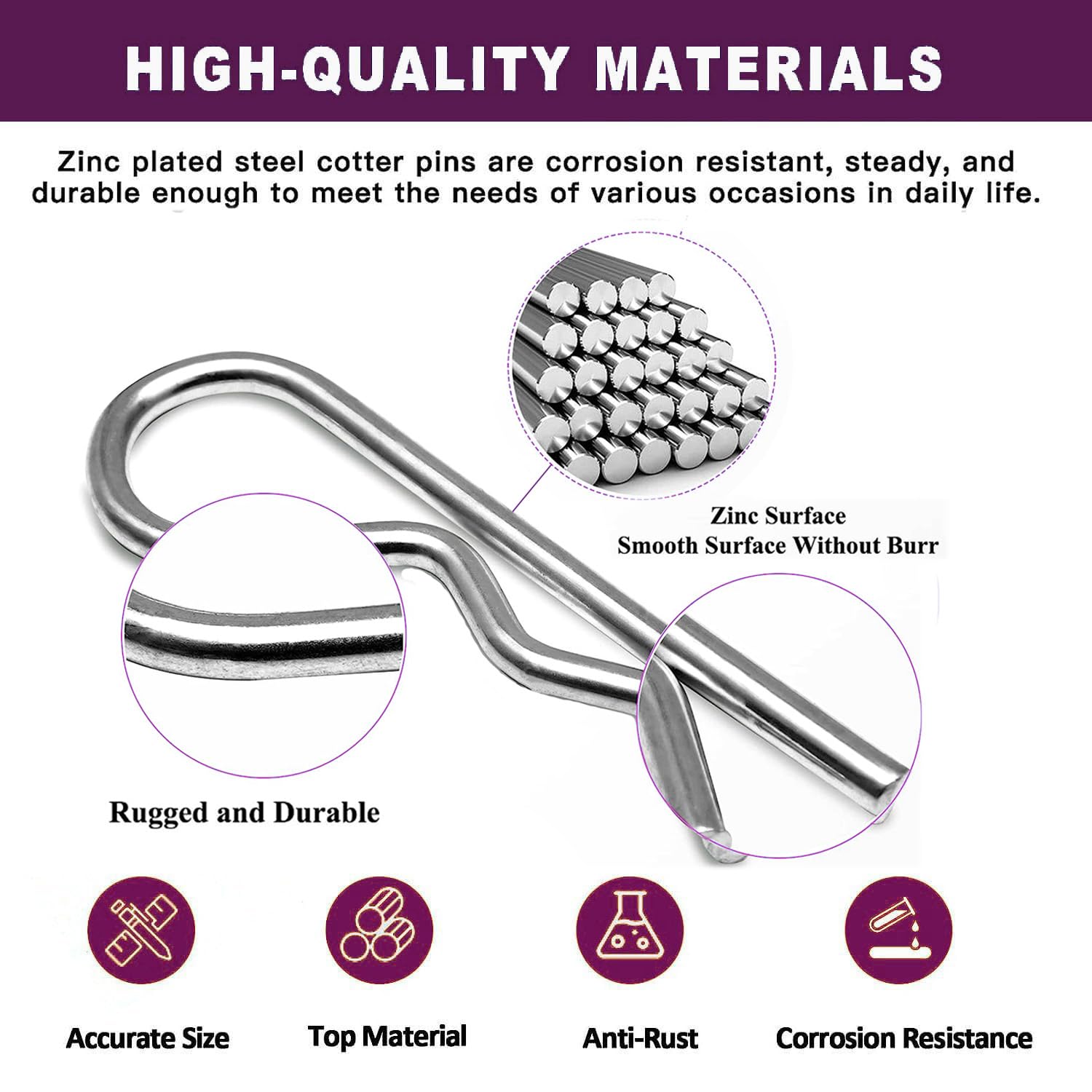 Snapklik.com : 10Pcs Heavy Duty Hitch Pins Clip R Clips Cotter Pins ...