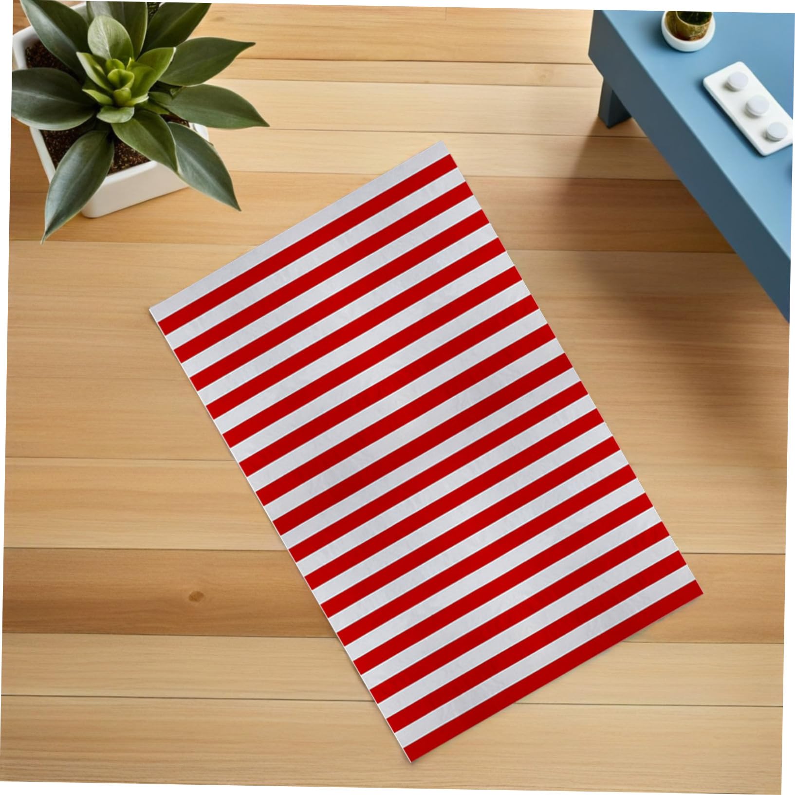 Manteles de Rayas Rectangulares Impermeables de Plástico, 2 Piezas