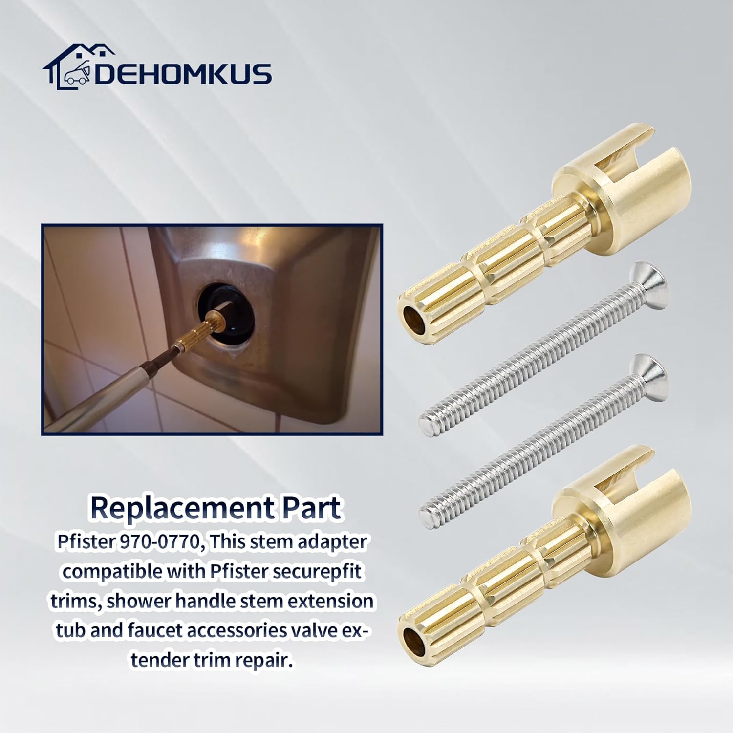 2Pcs 970-0770 Stem Adapter Compatible with Pfister Securepfit Trims Shower Handle Stem Extension Tub and Faucet Accessories Valve Extender Trim Repair Replace 970-0770 Plumbing Equipment
