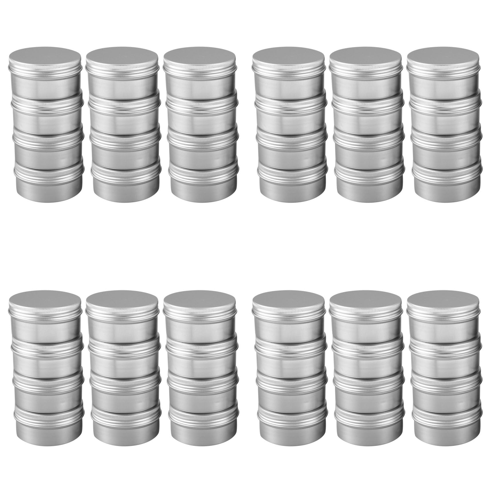 Hndhbfgrt 48 Pack 80Ml Tins Containers Tea Aluminum Box Lip Balm Balm Storage Box Jar Containers with Cap