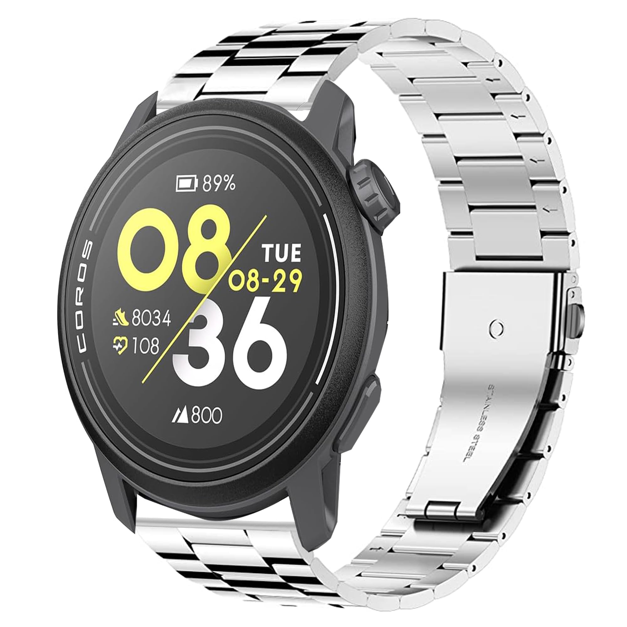 Bracelet acier robuste pour montre Coros Pace, fixation rapide 20 mm 22 mm 24 mm - 8