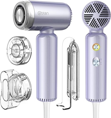 Miniatura 7 de Mini secador de pelo, secadora de alta velocidad con motor sin escobillas de 110,000 RPM, difusor magnético, tecnología iónica negativa para secado