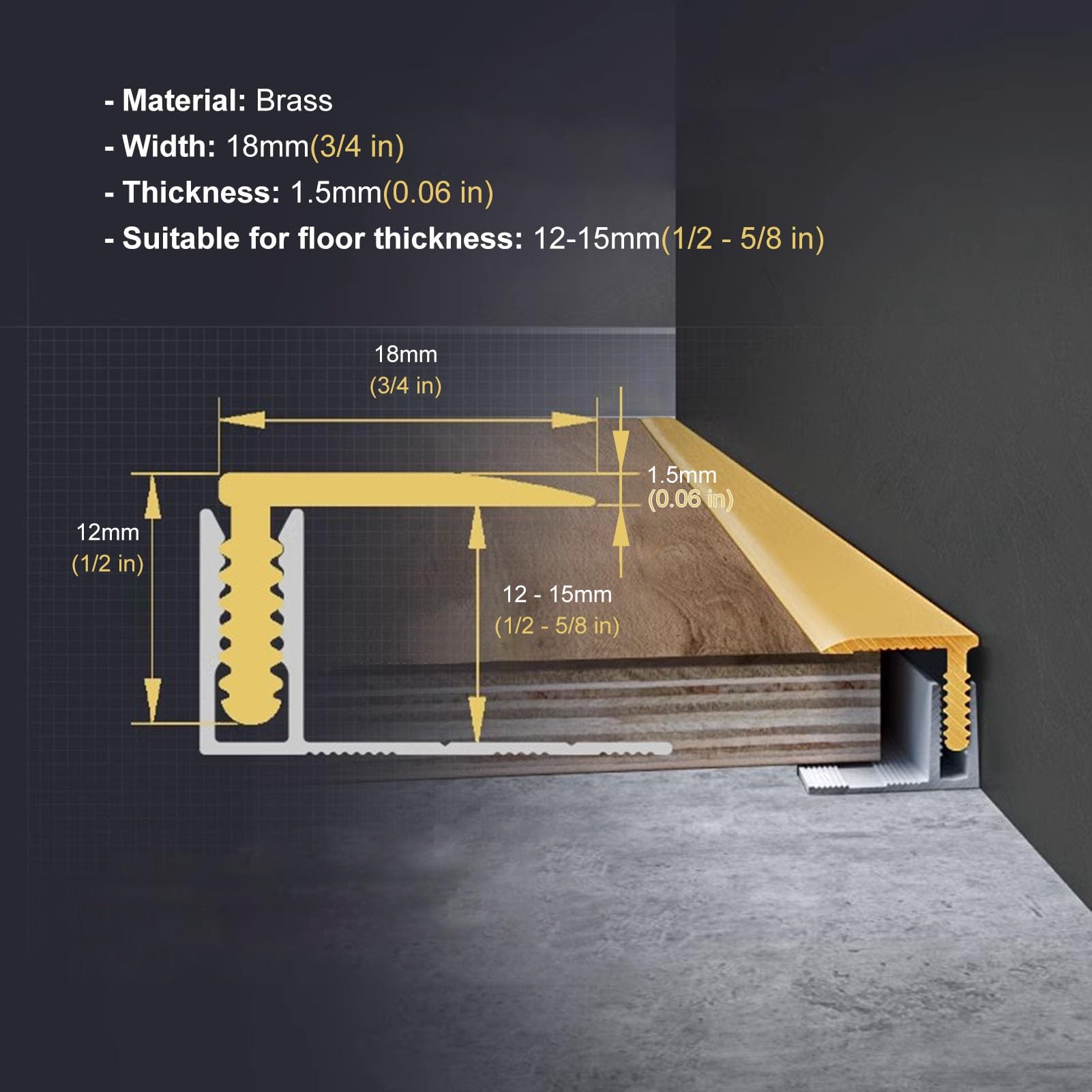 Bodenleisten, Türübergangsrampen mit Basis aus Aluminiumlegierung(35 3/8in(0.9m))