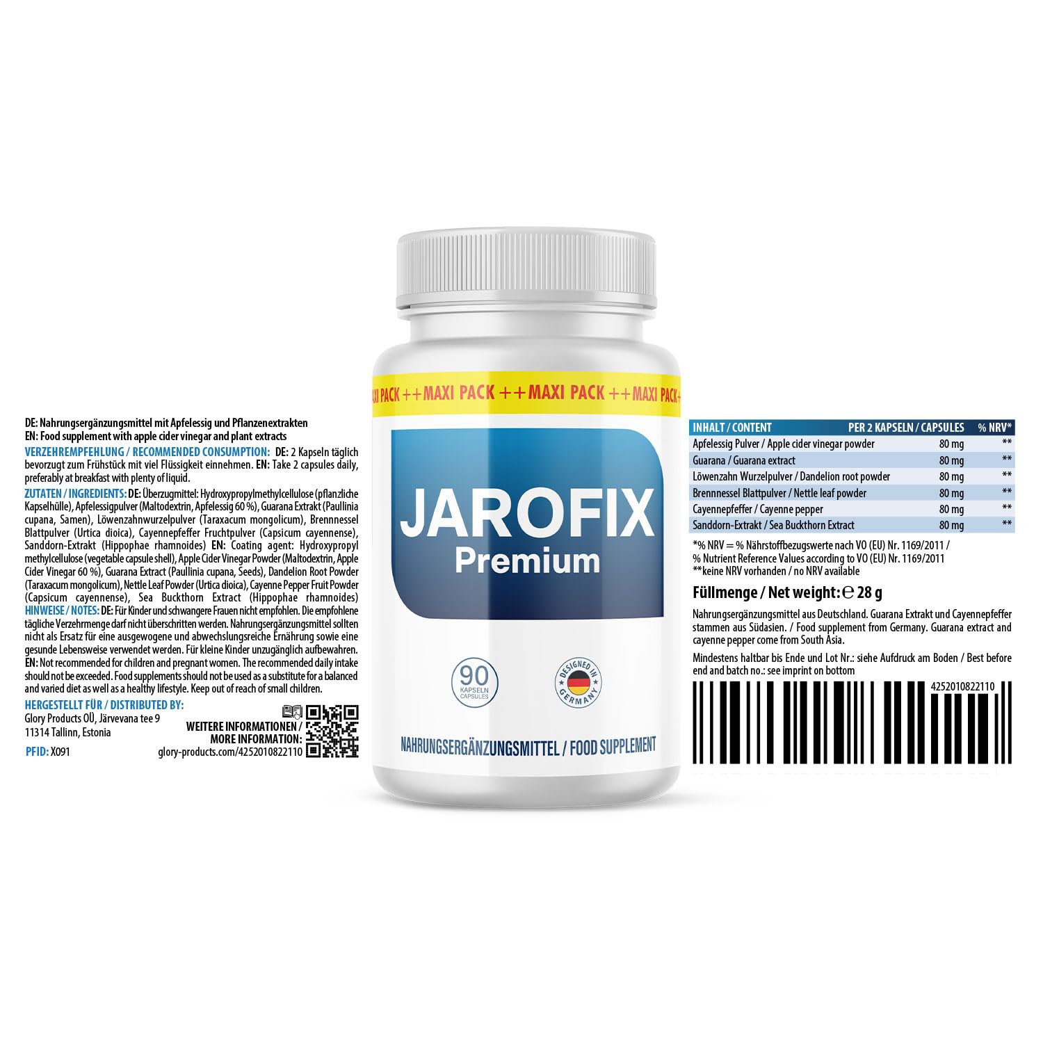 Jarofix Premium Kapseln | Für einen aktiven Lebensstil | 90 Kapseln