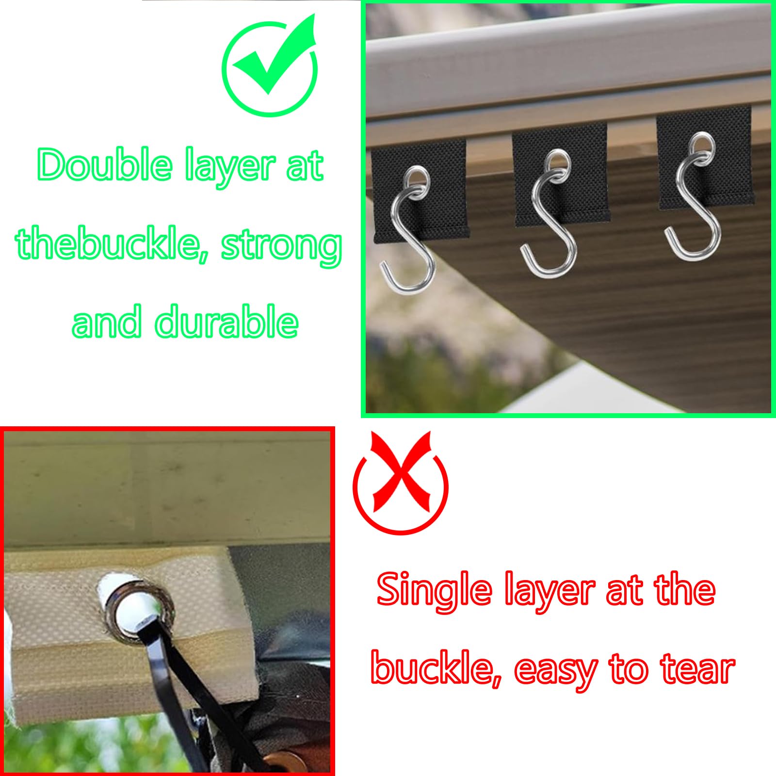 10 Ganci A S E Occhielli Per Tendalino Camper – Universali Per Binari Da 5/6 Mm E 7/8 Mm