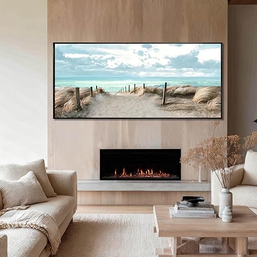 Miniatura 3 de Arte de pared de océano, paisaje, decoración de pared, impresiones en lienzo modernas, 32 x 70 pulgadas, obra de arte grande para sala de estar,