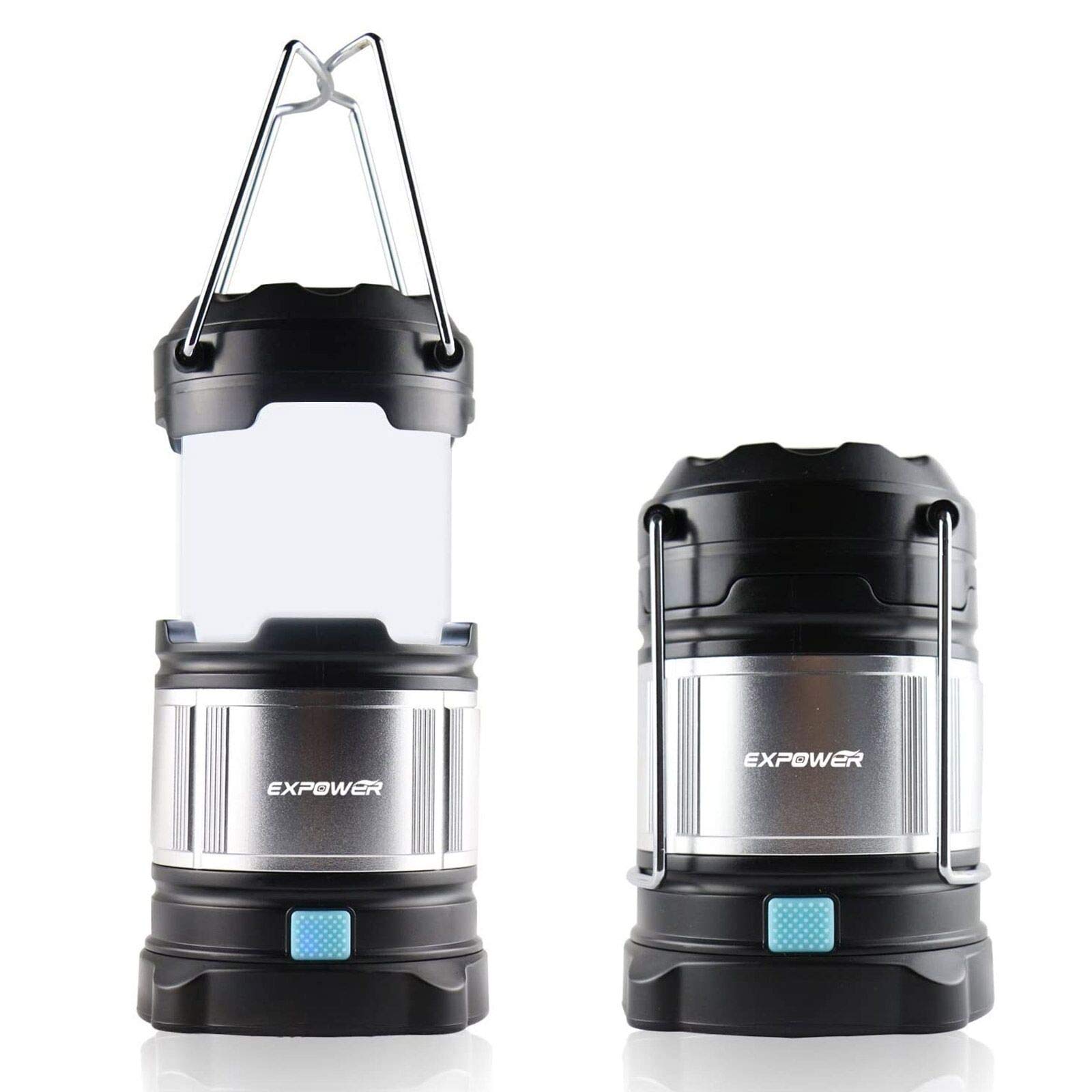 Expower Lámpara de Camping Recargable IPX5 Farol de Acampada Estirable con 4 Modos Iluminación Apto a Acampar Camping, Cobertizos, Pesca Nocturna, Caza