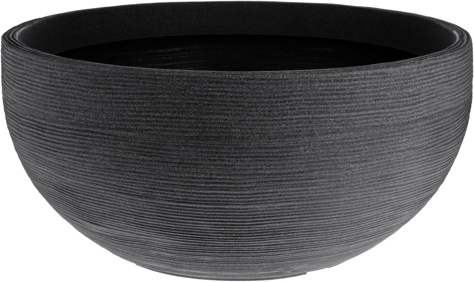 Pot de fleurs XXL au design rainuré - Rond - 58 cm - En plastique