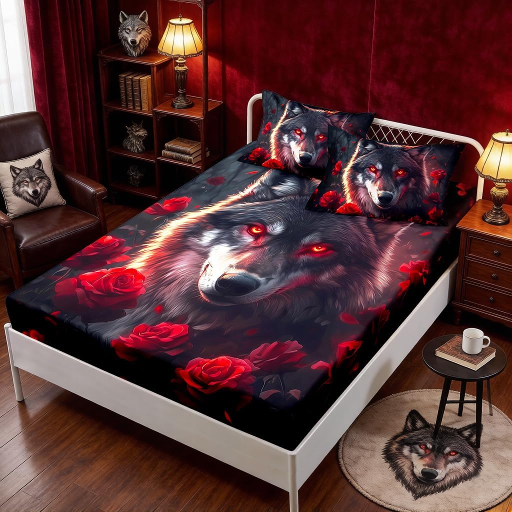 HOSIMA Horse Fitted Sheet,Pink Floral and Horse Bedding,Spring Petals and Running Horses Pattern,Soft Decorative Fabric Bedding All-Round Elastic Pocket,Light Pink Fitted Sheet Set Queen Size.