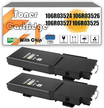 106R03524 106R03526 106R03527 106R03525 High-Capacity Toner Cartridge Compatible for Xerox VersaLink C400 C405 Printers, High Yield 10,500 Pages Black*2