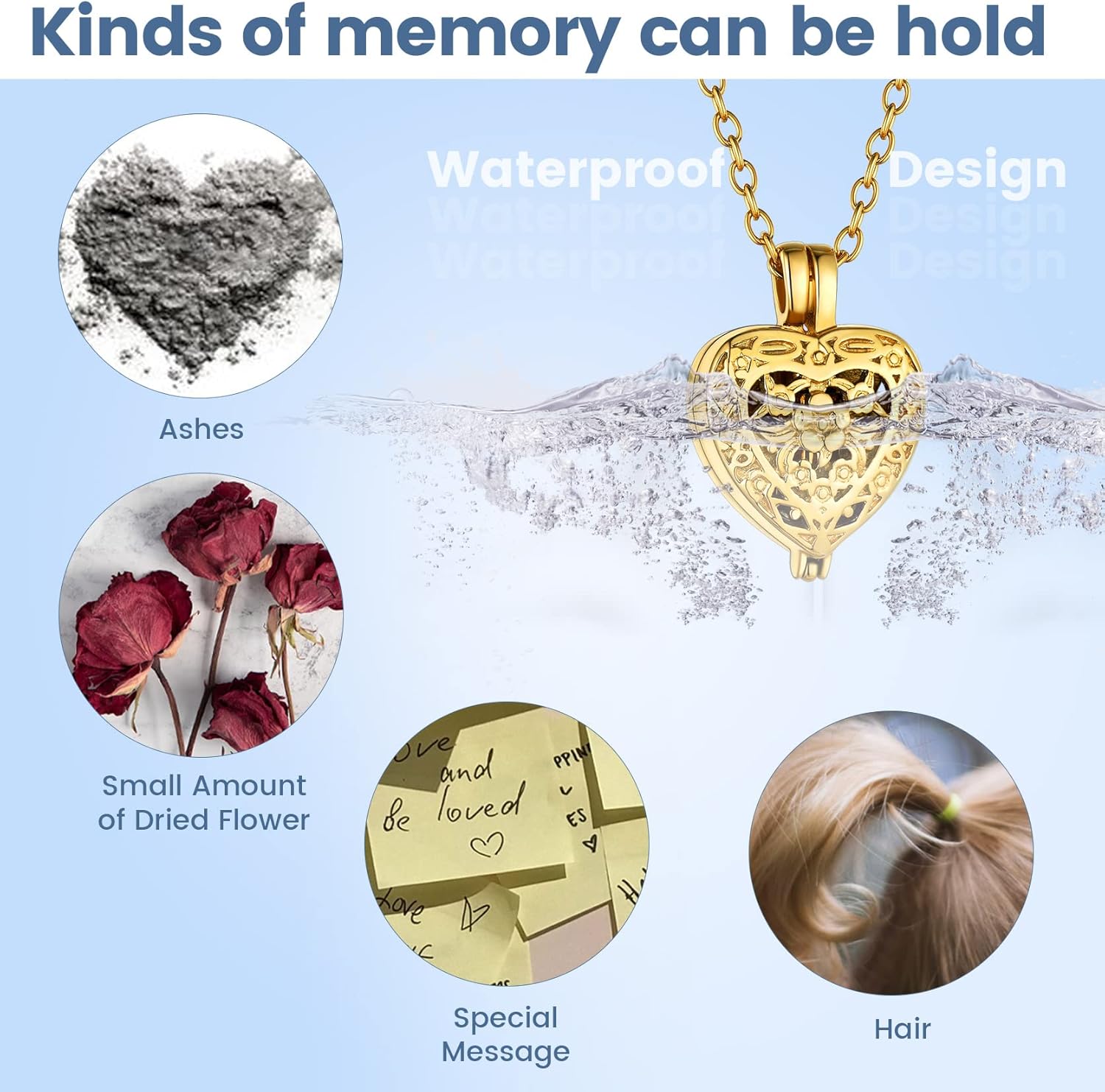 GOLDCHIC JEWELRY Urn Necklaces for Ashes, Stainless Steel Pet/Cross/Birthstone/Tree of Life Personalized Keepsake Memorial Jewelry for Women