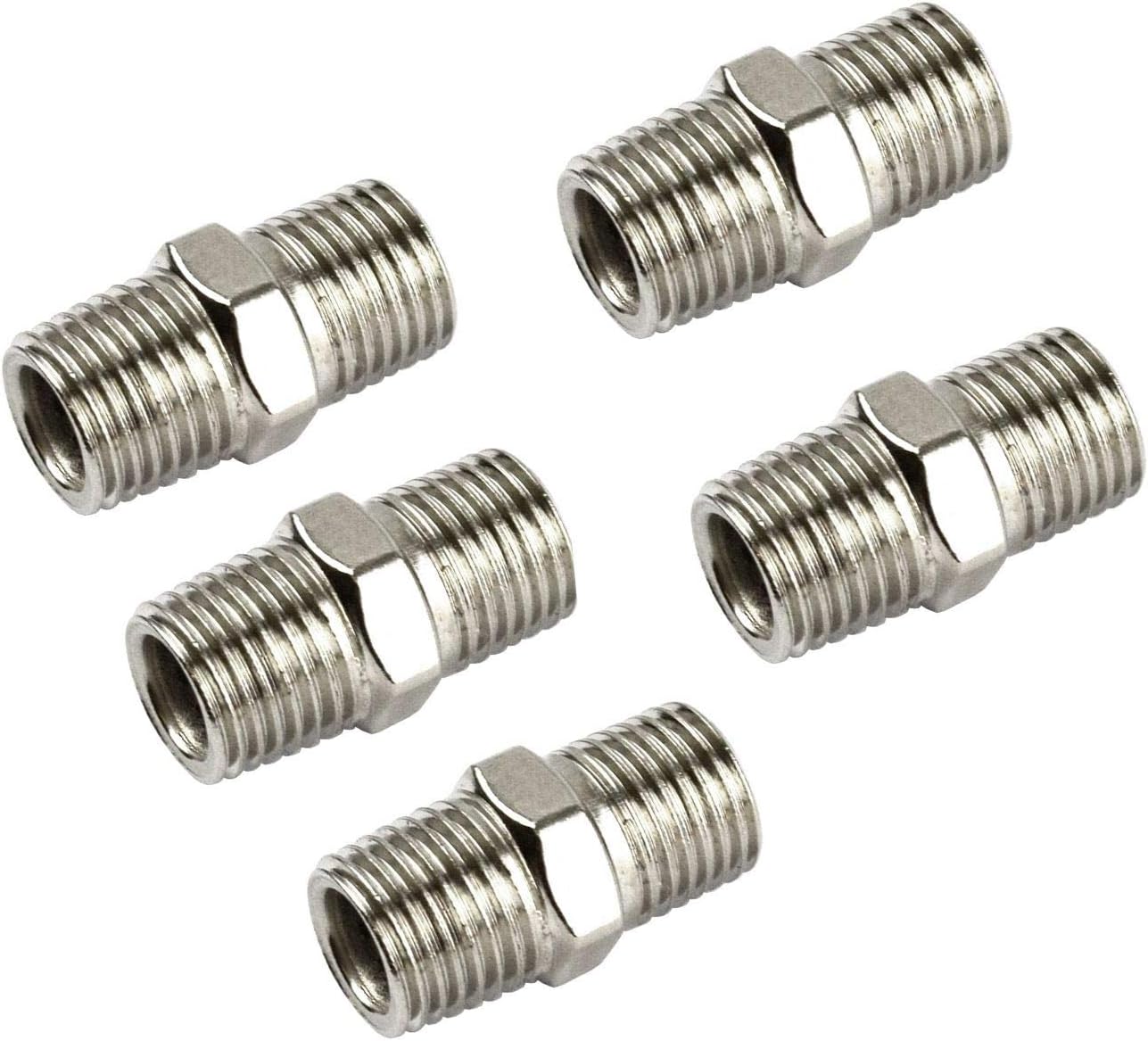 Air Line Hose Compressor Fittings/Connector 1/4" BSP Male to Male 5 PACK