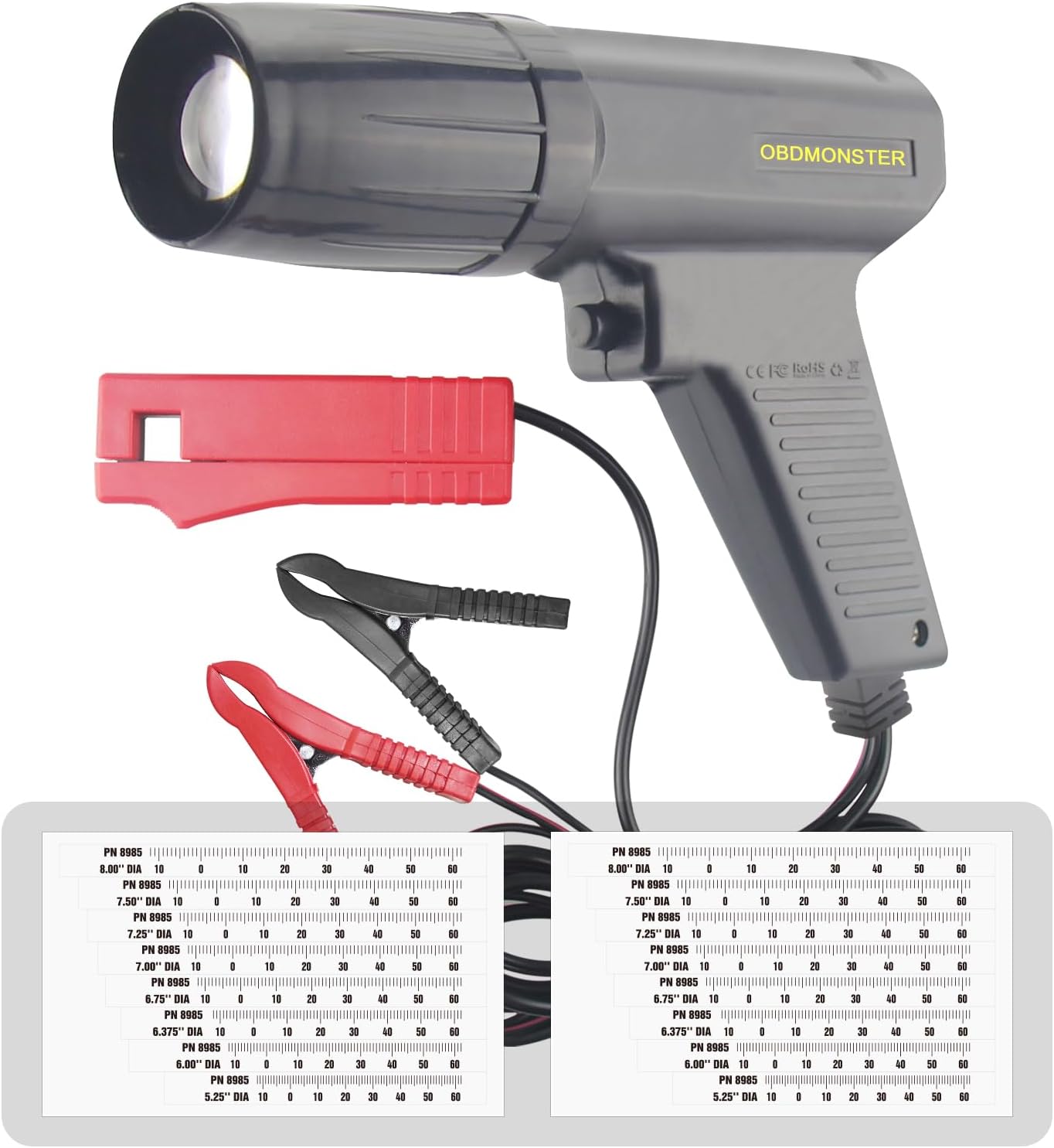 Pro Digital Timing Light with Advance Angle & RPM, and Voltage Test & Dwell Angle, 2.6" LCD High-Definition Backlit Display, Works on 12V for 2&4 Stroke Gasoline Engines