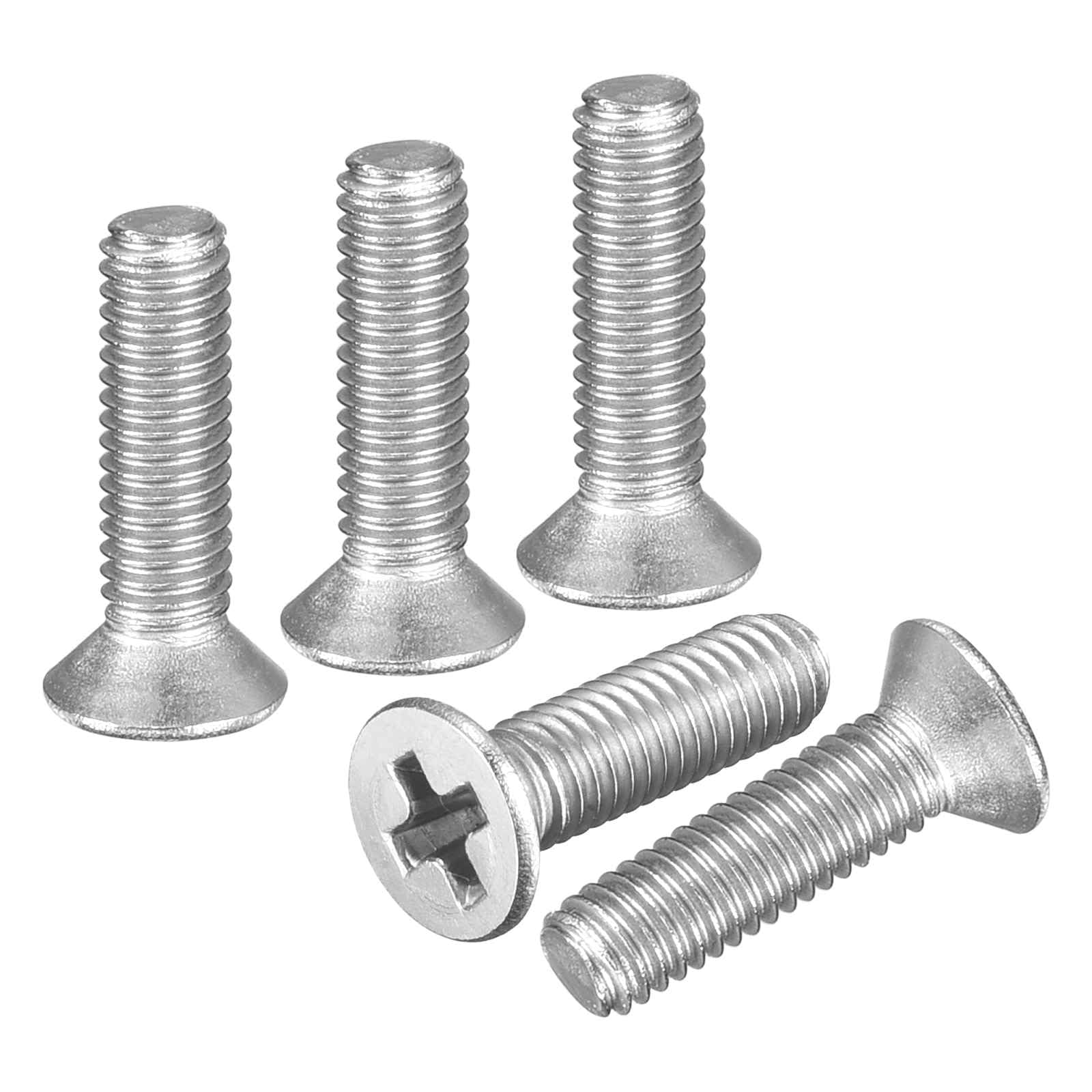 DTGN M3.5-0.6x10 Phillips Countersunk Head Bolt - 50pcs - Good for Outdoor Machinery Fastening Maintenance - 304 Stainless Steel Flat Head Machine Screw Bolt - Silver Color โ image 1