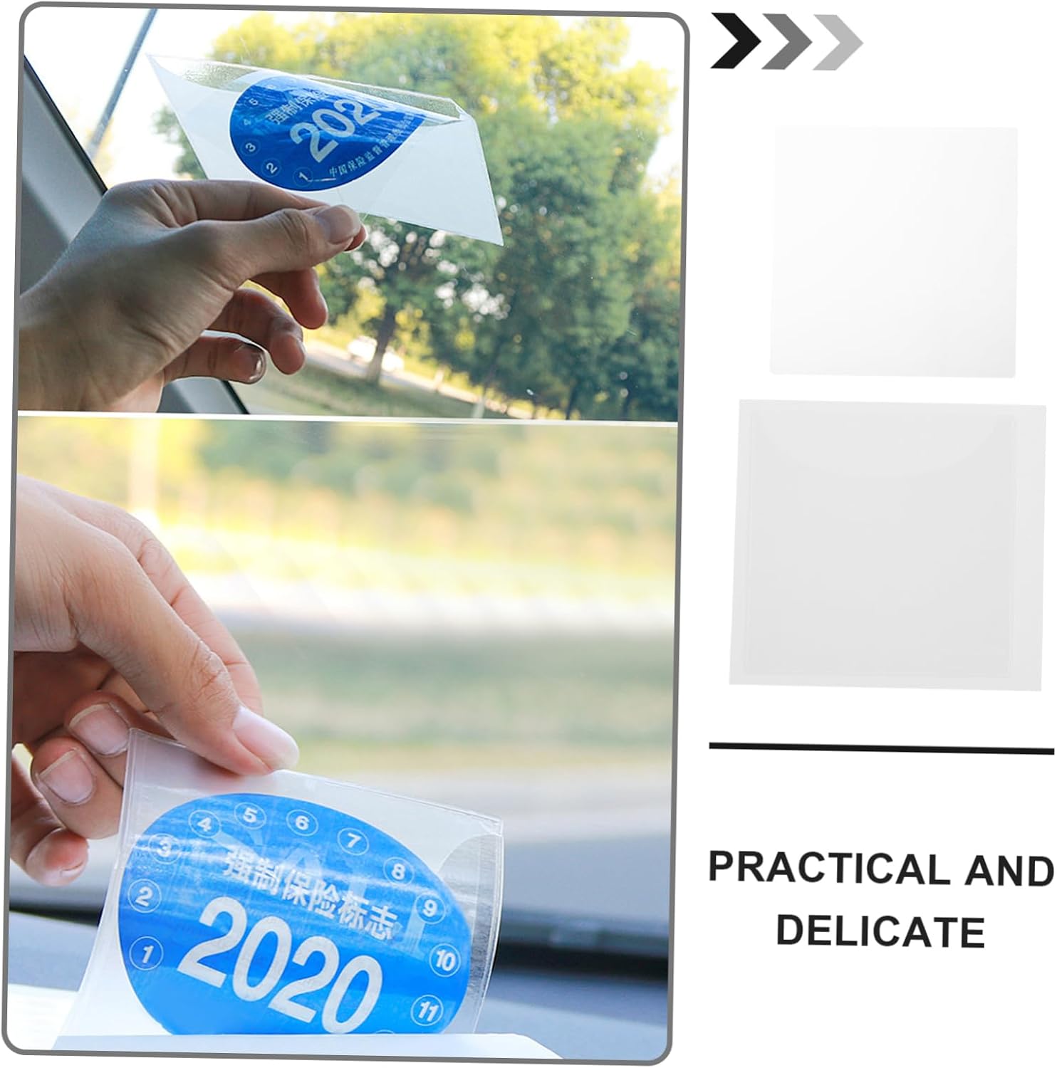 10 Pcs Car Sticker PP Vehicle Tag Pouch for Annual Inspection