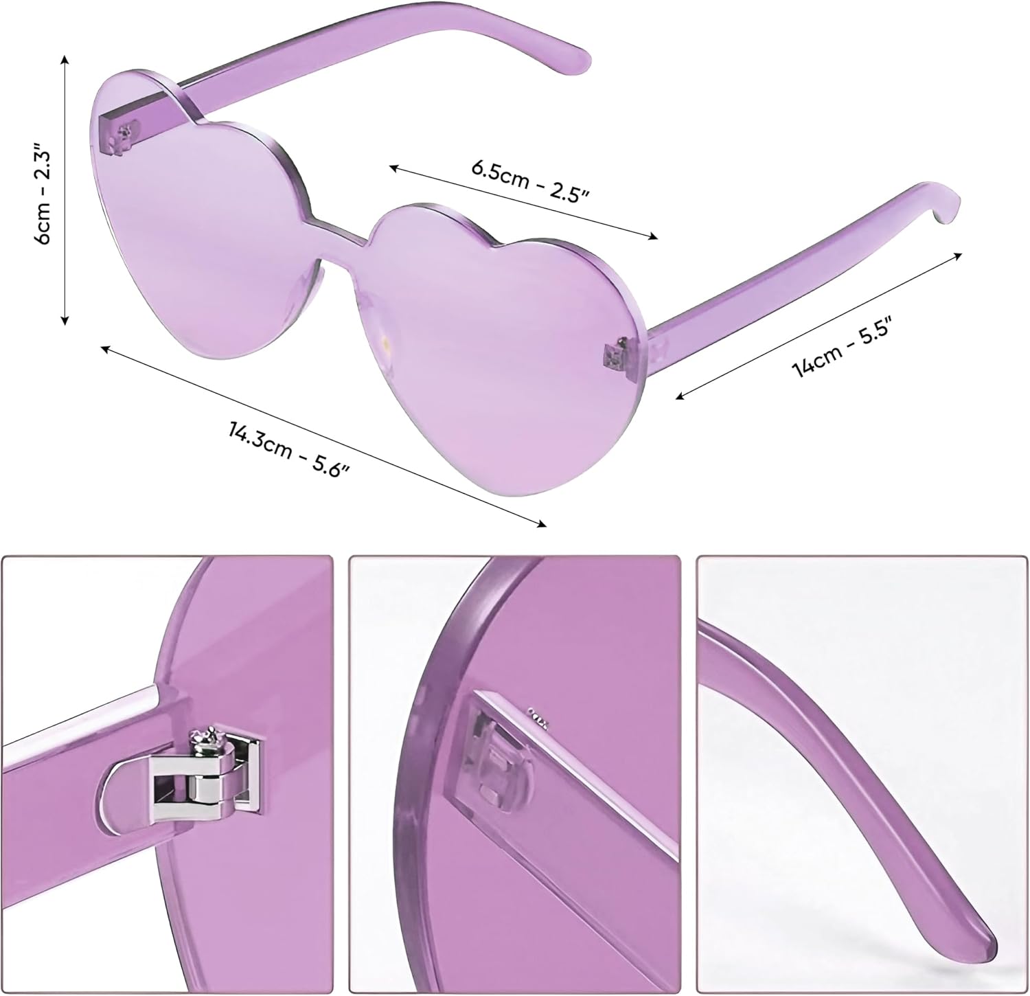 Funcredible Purple Light Up Cowgirl Hat - Shiny Cowboy Hat with Heart Glasses - Perfect for Space Cowgirl Outfit, Disco Cowboy Outfit, and Rodeo Costumes - Image 3