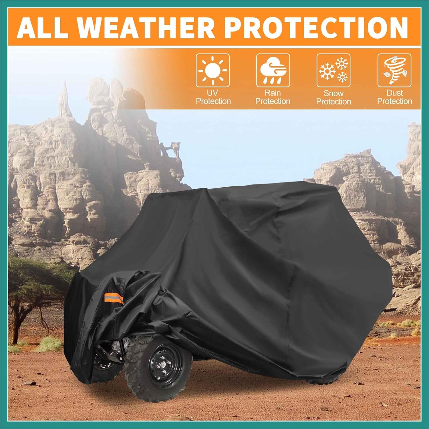 UTV Cover for Can-am Commander MAX XT XT-P Waterproof Side by Side Cover Outdoor Sun Rain Storage Protection Black 163.39"x63.78"x74.02" Vehicle Supplies