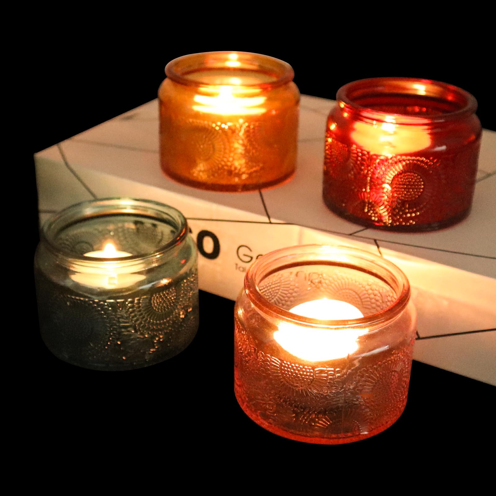 Set 3 Portacandele In Vetro - Vasi Per Candele Lunghe, Votive E Galleggianti - Centrotavola Natalizio O Matrimonio - Foto 2