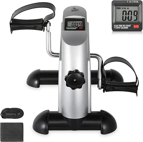 Miniatura 8 de Uten Mini bicicleta de ejercicio, bicicleta de escritorio, máquina de peddler de brazo y pierna con pantallas LCD, ciclo portátil