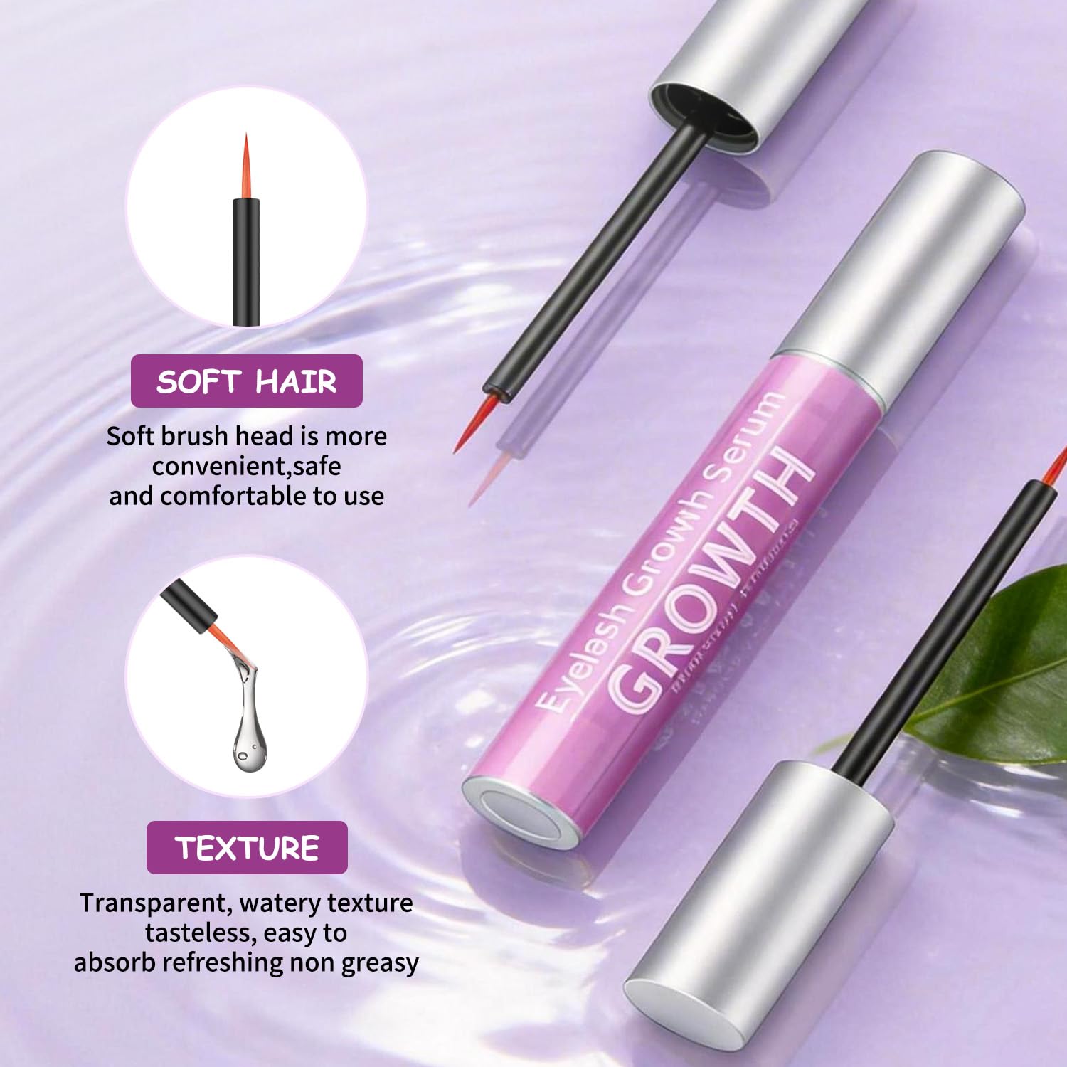 IPRILRY Eyelash Growth Serum with Natural Formula Lash Serum for Eyelash Growth for Longer,Fuller Looking Lashes Gentle for Eyelash 0.17 Fl Oz - 4