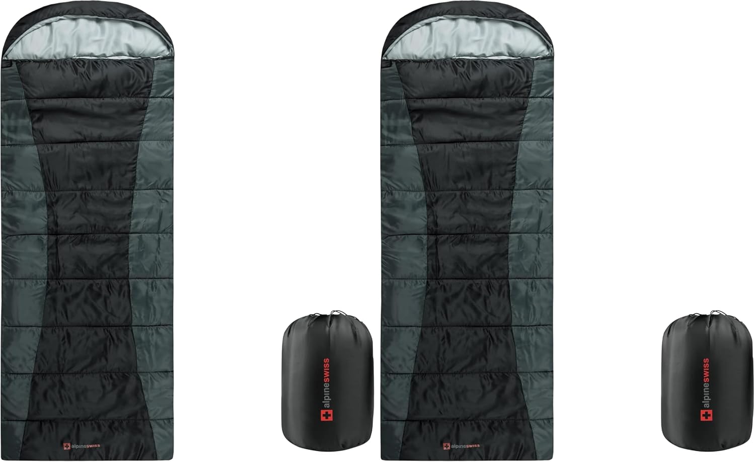 Alpine Swiss 0°C (32°F) Sleeping Bag Lightweight Waterproof with Compression Sack Adults All Seasons Camping Hiking Backpacking Travel Outdoor Indoor