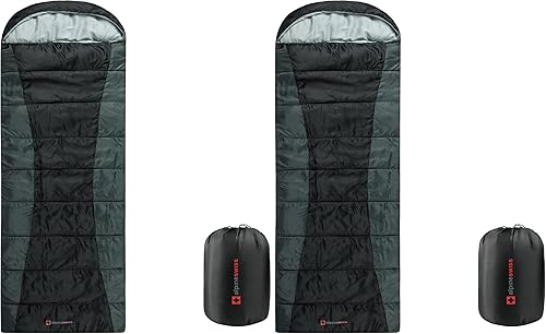 Alpine Swiss Saco de dormir de 32.0 °F (32°F), ligero, impermeable, con saco de compresión, para adultos, para todas las estaciones, camping,