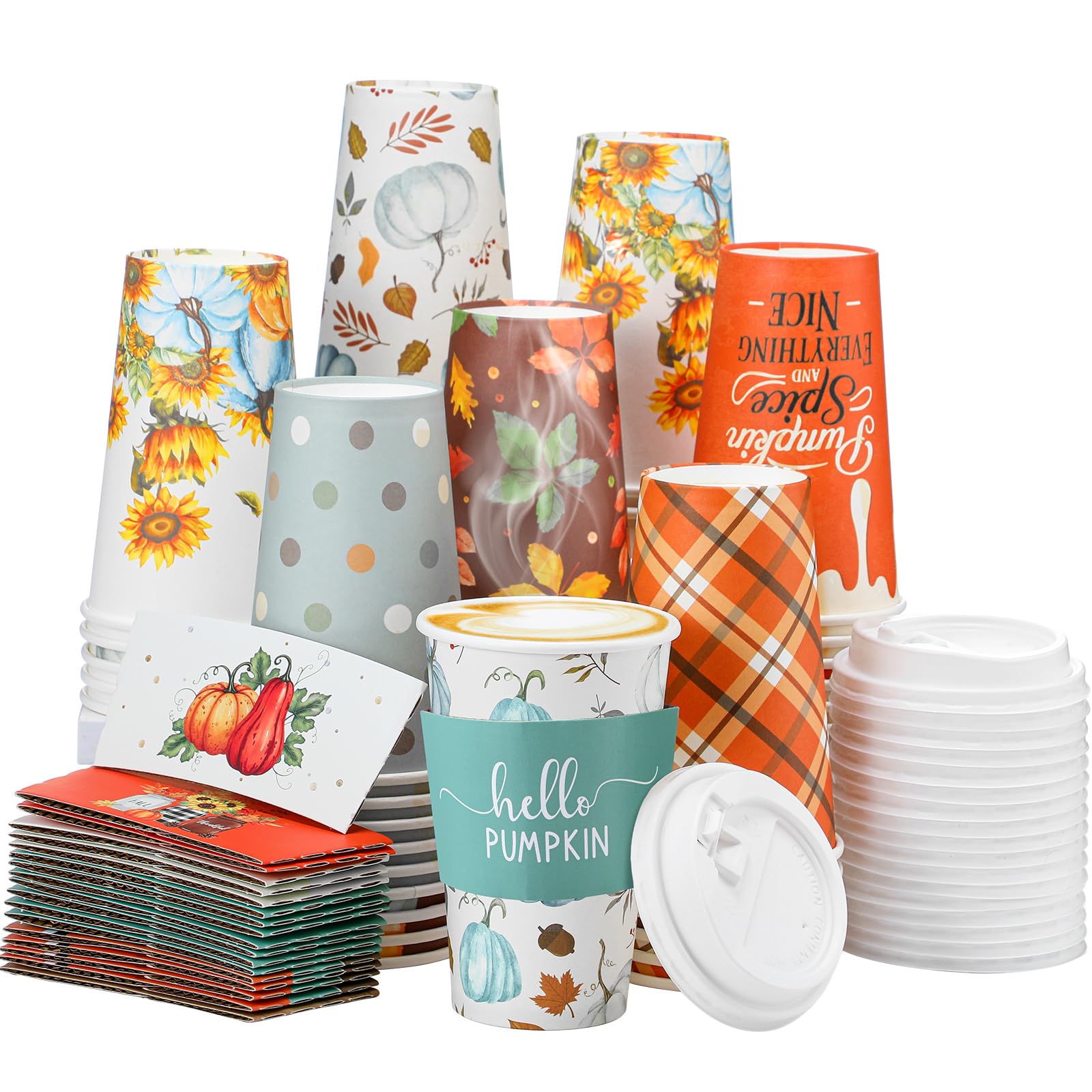 Suttmin Fall Thanksgiving Paper Cups