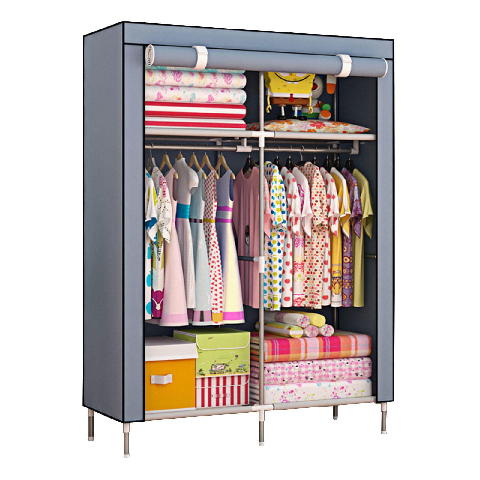 Armoire penderie portative en toile pour aménager un dressing dans le salon ou la chambre