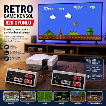 Winex Retro Game Konsol 620 Oyunlu
