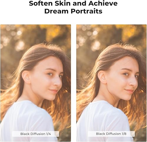 Miniatura 4 de K&F Concept Kit de filtros de difusión negra de 14 y 18 de 2.047 in, juego de filtros de efecto cinematográfico de niebla con revestimiento