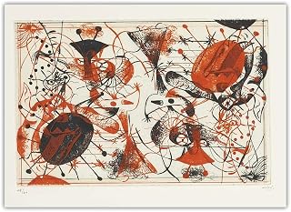HHGAQ YBMAH Joan Miro Poster Black And Red Serie Wall Art Joan Miro Canvas Painting And Prints Nordic Home Living Room Decor Picture 50x70cmx1 No Frame