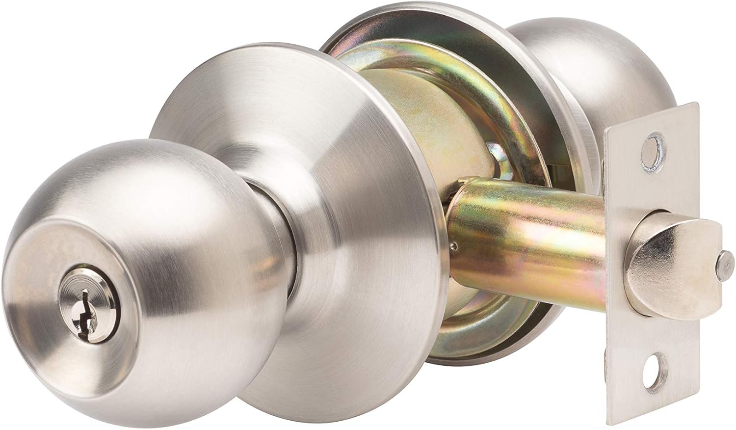 Global Door Controls GLC-5151B-626 Commercial Entry Ball Knob Lockset in Brushed Chrome
