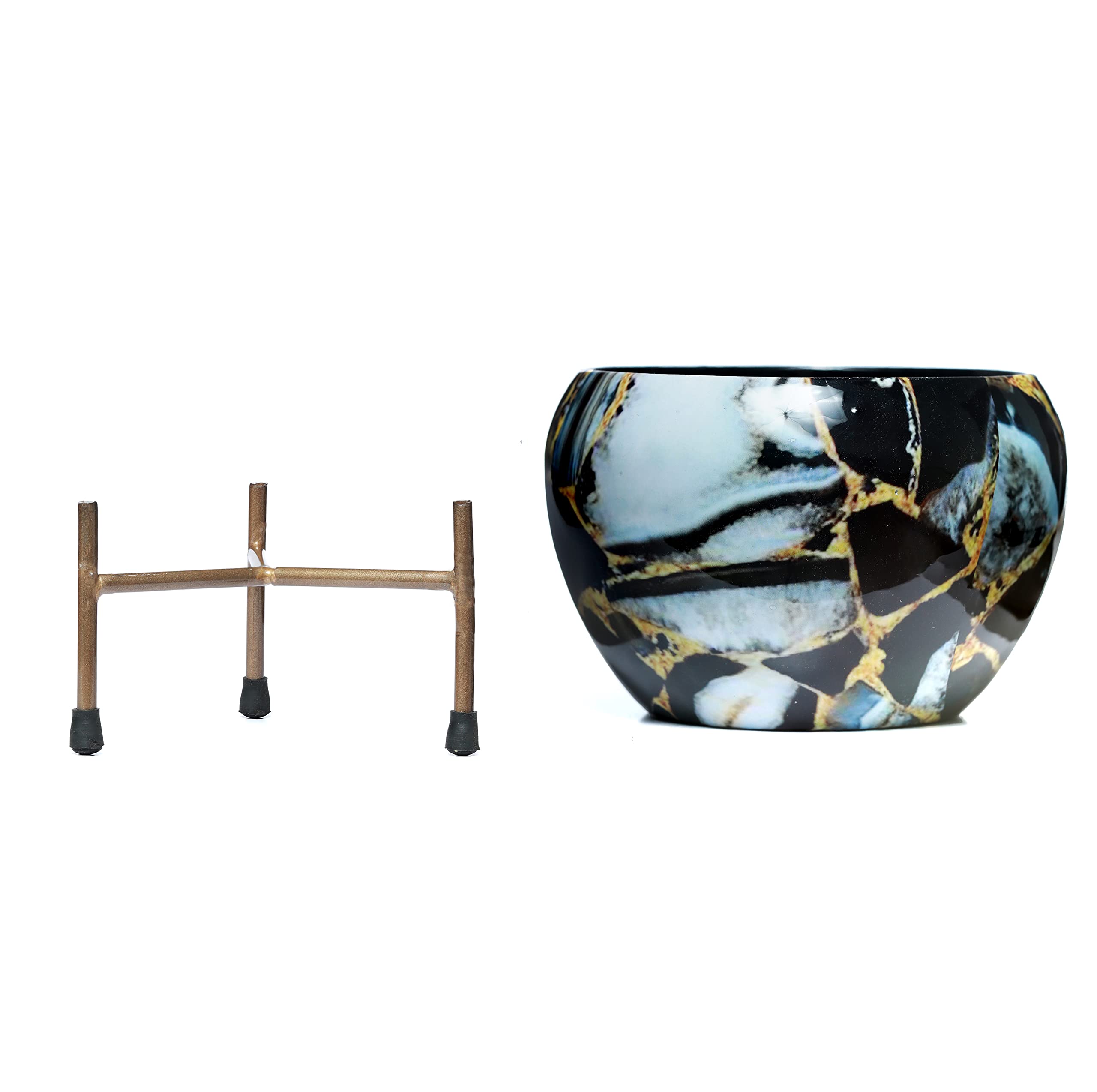 Stylish Metal Planters with Tripod Stands - Set of 2 -6