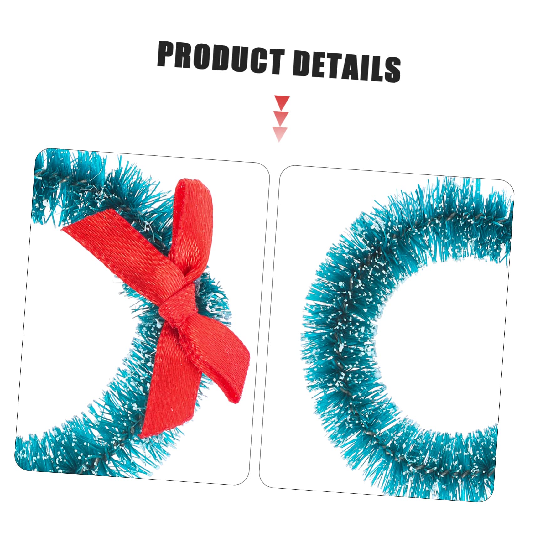 ABOOFAN 48 Pièces Guirlande de Noël guirlandes Jouets Petite Couronne de Noel Mini Maison Mini-Jouets décor Mini-Couronne couronnes de Noël Miniature Meubles Soie de sisal Naturel