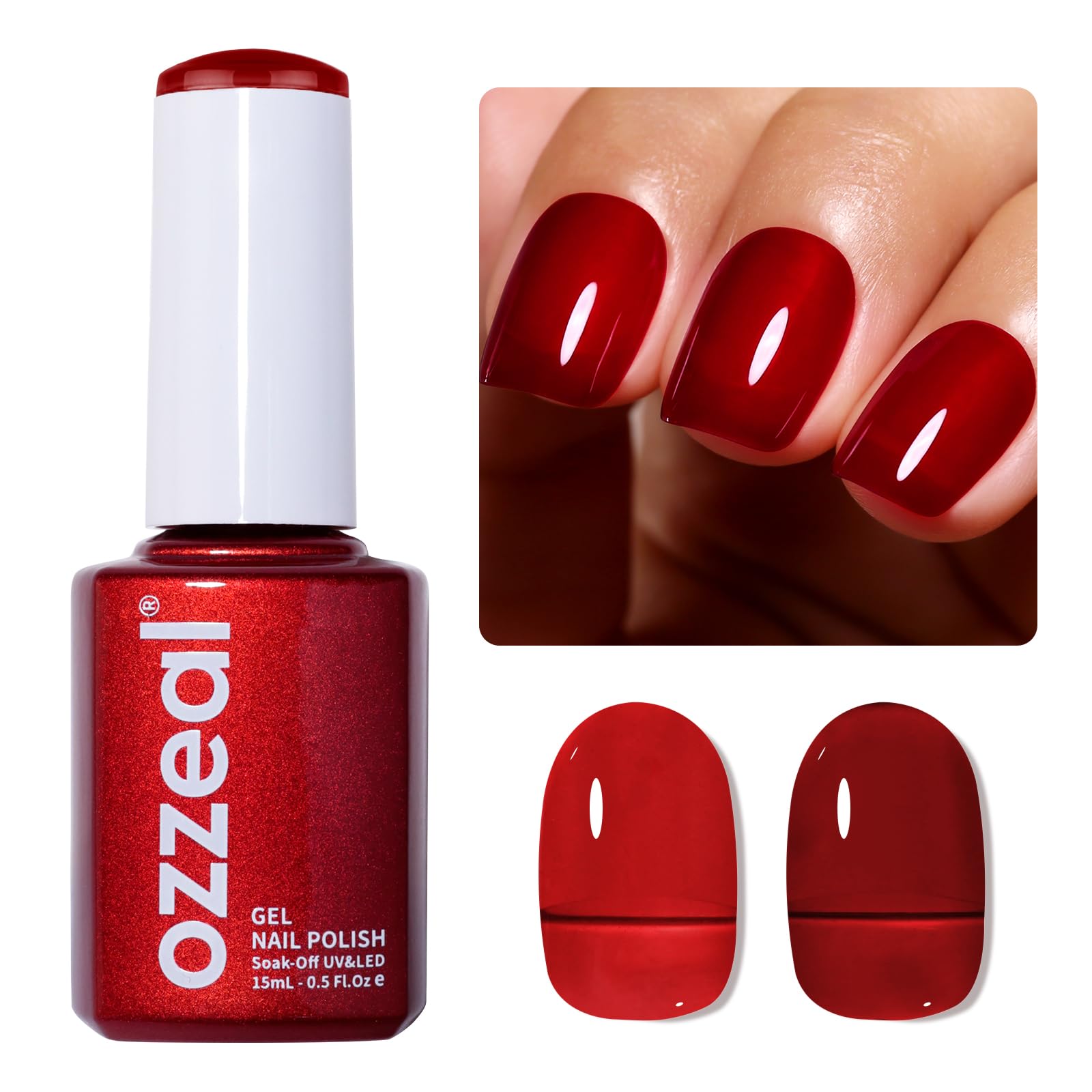 Ozzeal Gel Polish - 0.5 Fl Oz Bright Coral Orange UV LED Soak off Nail Polish for Spring Summer Manicure Salon DIY Art — view 118
