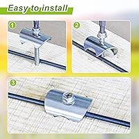 Vista 5 de Grapas para valla de alambre, clavos de acero inoxidable 304, sujetadores de grapas de valla de alambre reutilizables, 200 tornillos de valla