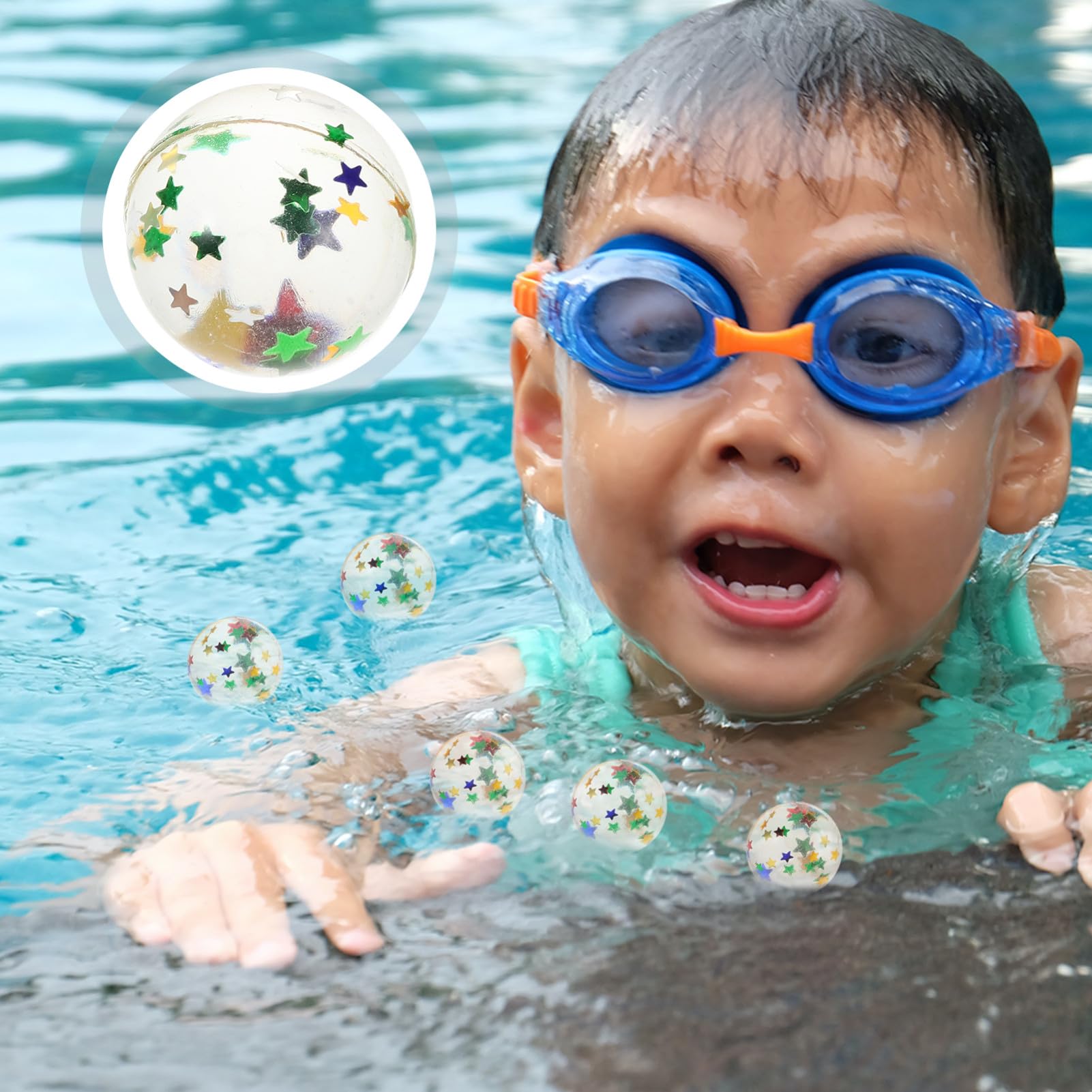 GALPADA 100 Piezas Bolas Flotantes Rebote Agua Unidades de Goma Resistentes para Piscina y Playa Ligera y Portátil para Diversión Acuática Verano para Actividades Grupales y Parques