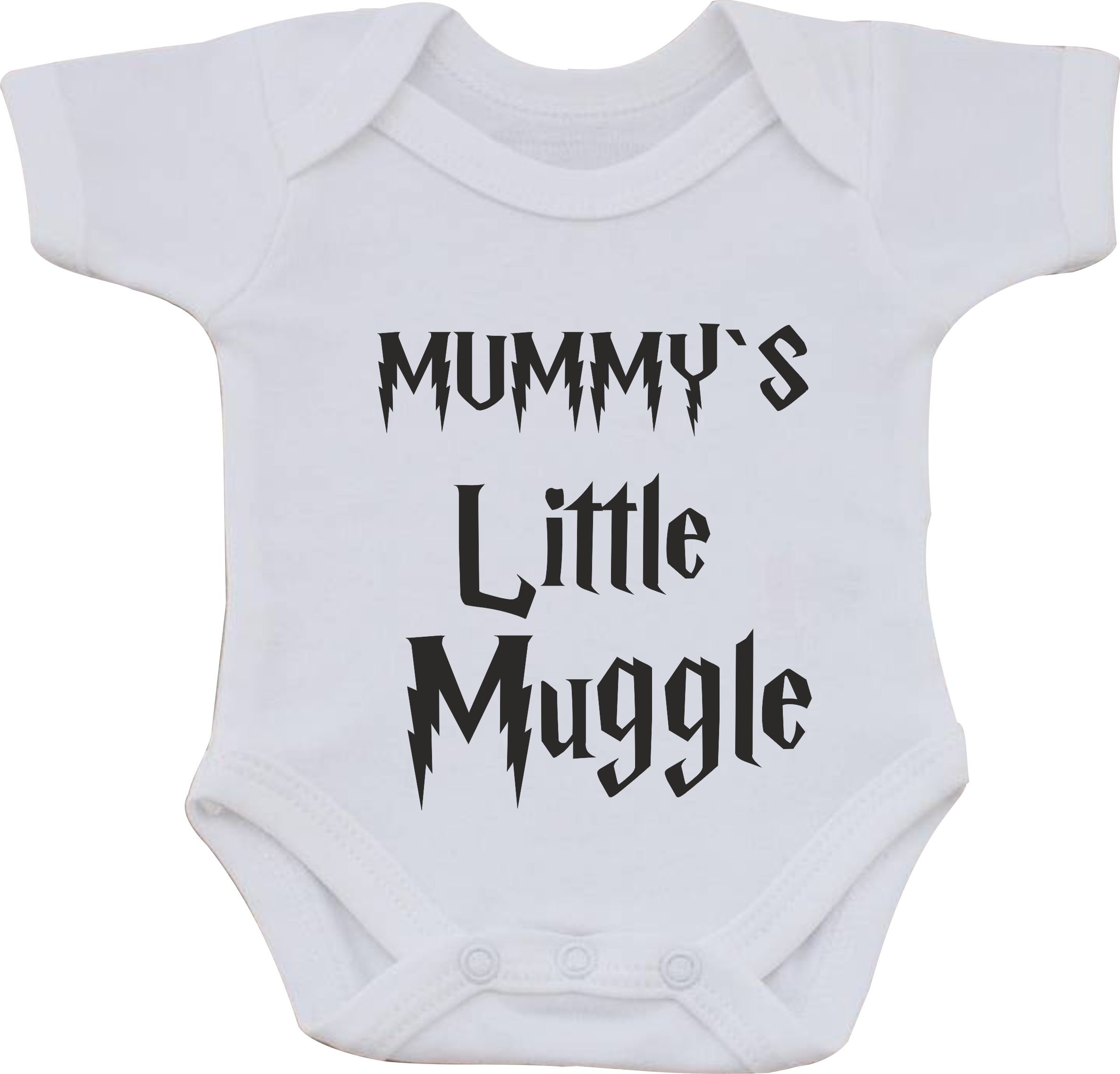 Mummy Little Muggle Funny Humour Cotton White Baby Vest OR BIB (0 to 3 Month Vest)